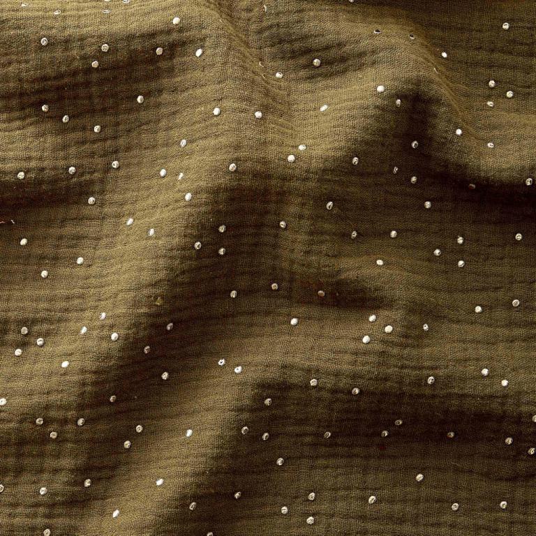 Double Gaze De Coton a Pois Pimiz - Bronze
