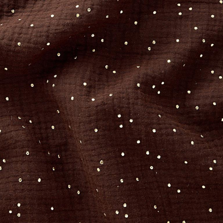 Double Gaze De Coton a Pois Pimiz - Cacao