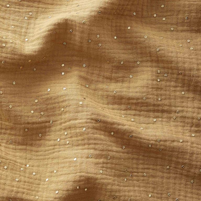 Double Gaze De Coton a Pois Pimiz - Camel