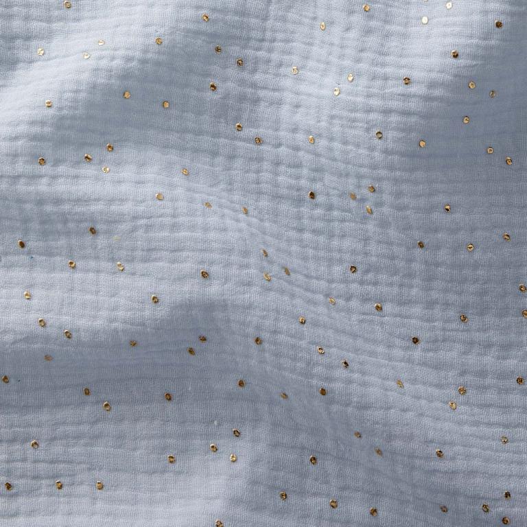 Double Gaze De Coton a Pois Pimiz - Gris Glacier