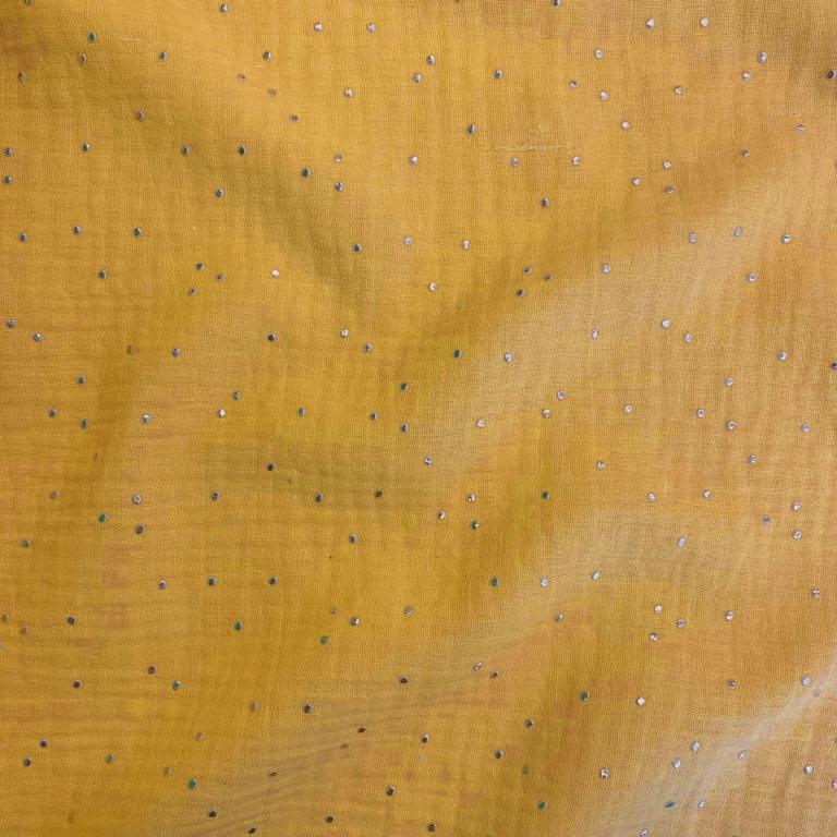 Double Gaze De Coton a Pois Pimiz - Jaune Blé
