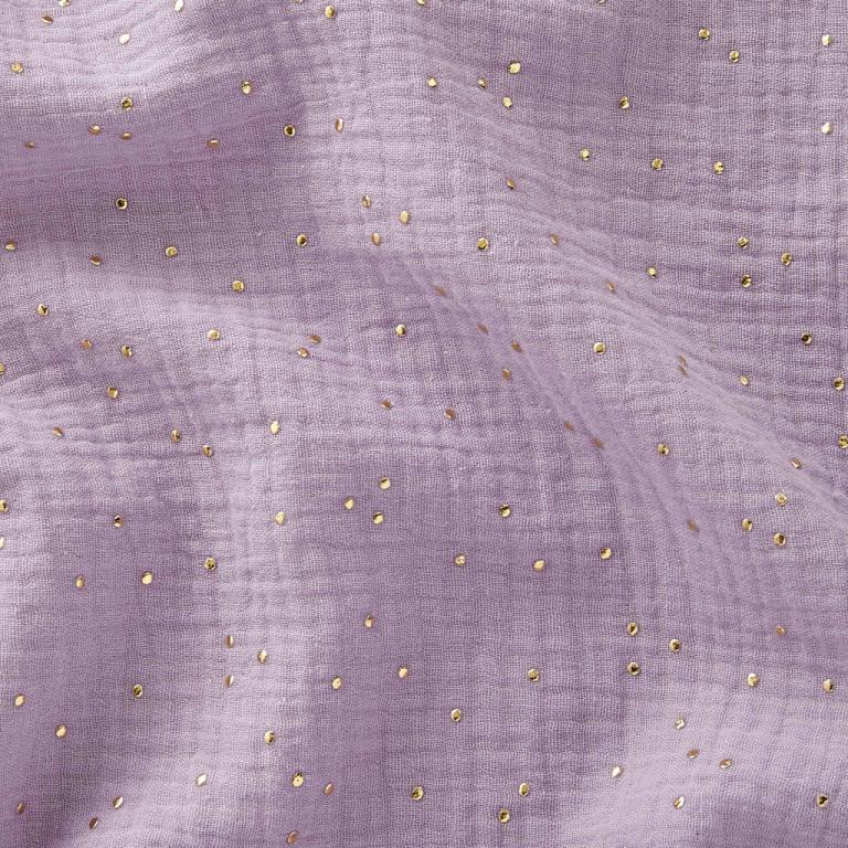 Double Gaze De Coton a Pois Pimiz - Lila Clair