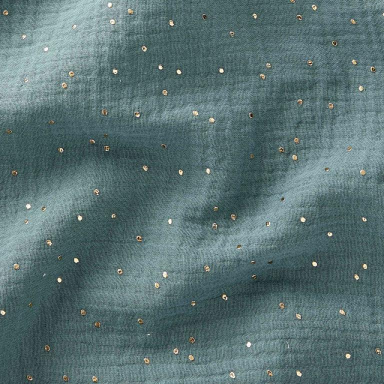 Double Gaze De Coton a Pois Pimiz - Eucalyptus
