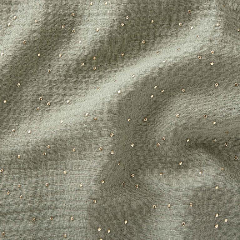 Double Gaze De Coton a Pois Pimiz - Kaki
