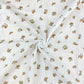 Double Gaze De Coton Imprimé - Fleurs Hope Blanc