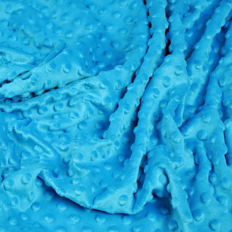 Coton Minky A Pois Premium - Bleu Azur