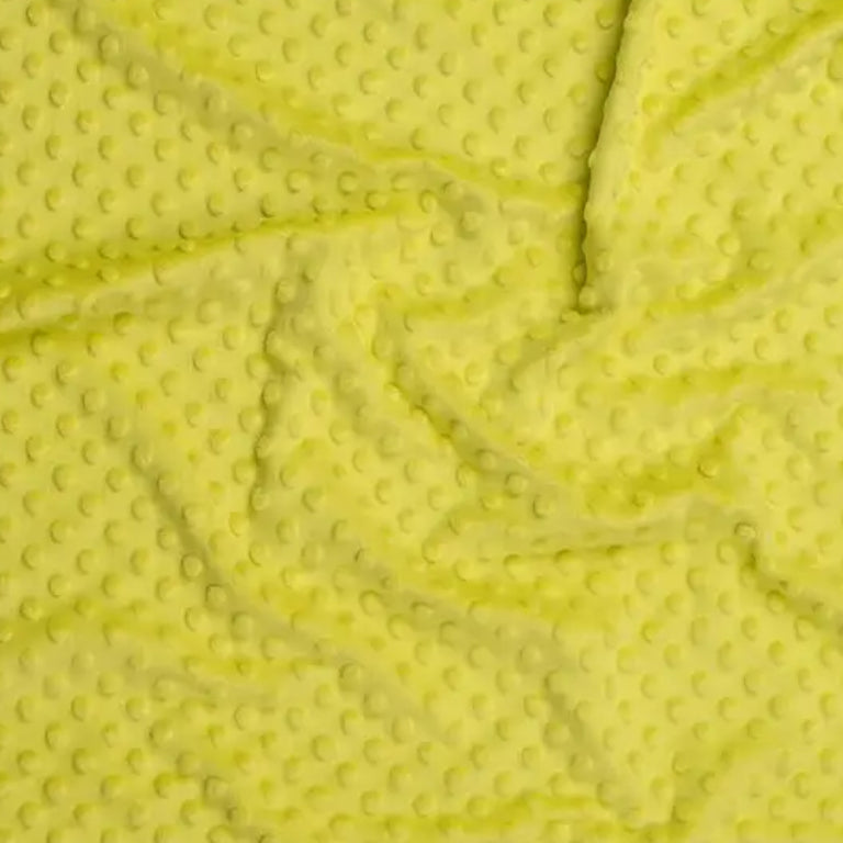 Coton Minky A Pois Premium - Jaune Citron