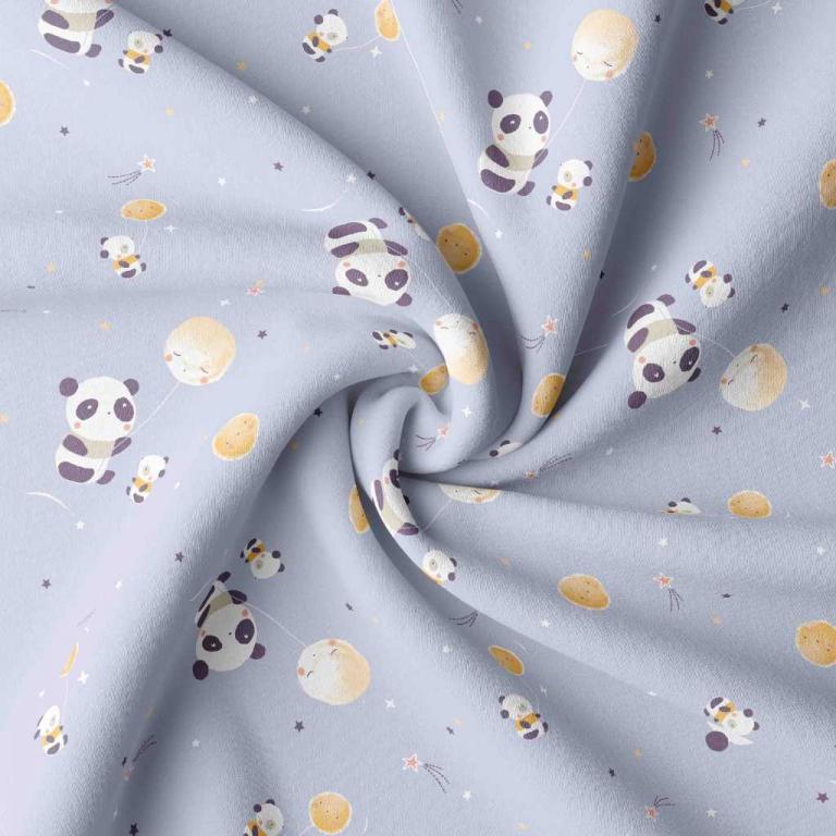 Panda Ciel Mauve | 1m x 1m50 - PopCoton
