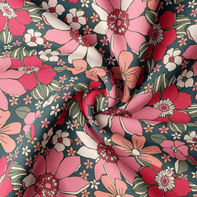 Fleurs Sunflower Fond Vert Minuit | 1m x 1m50
