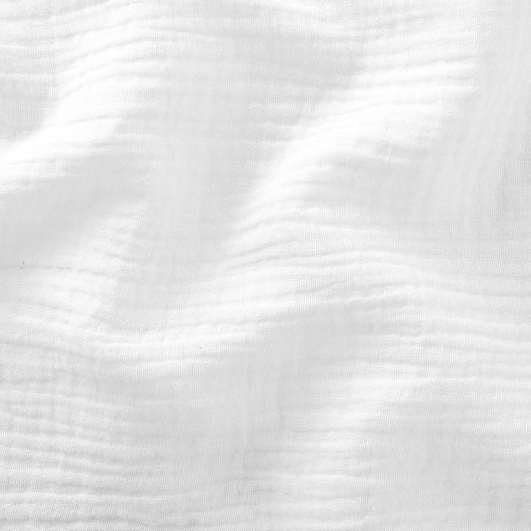 Double Gaze De Coton Uni - Blanc