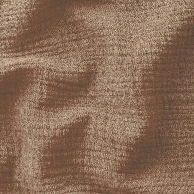 Double Gaze De Coton Uni - Châtaigne