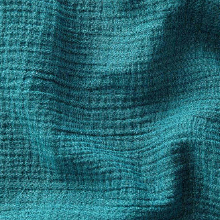 Double Gaze De Coton Uni - Emeraude