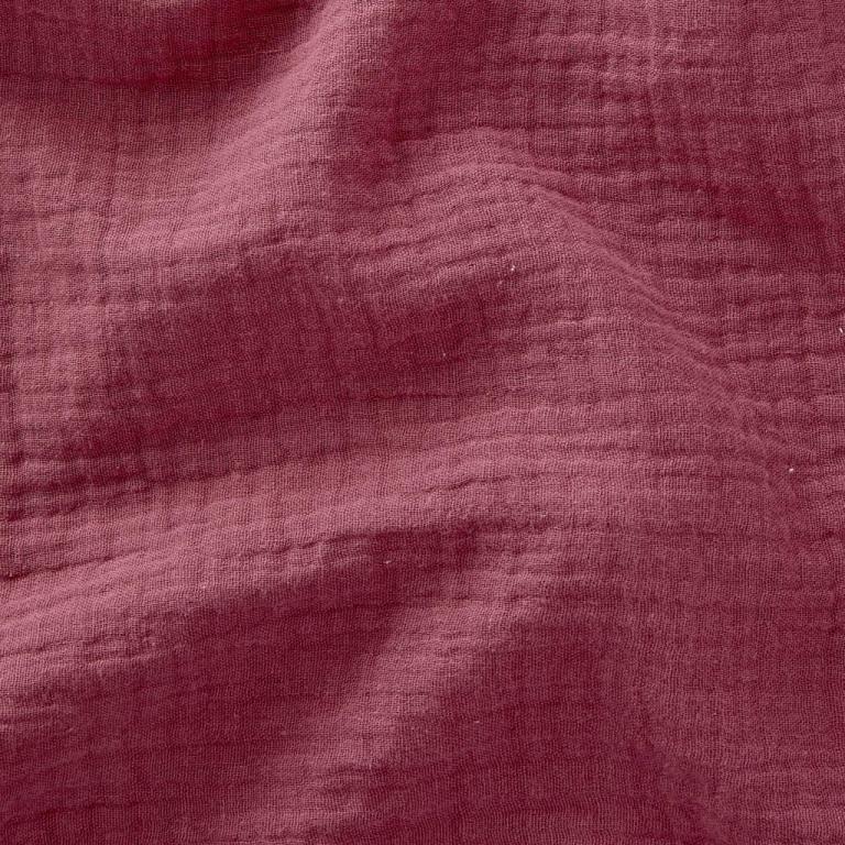 Double Gaze De Coton Uni - Rose Framboise