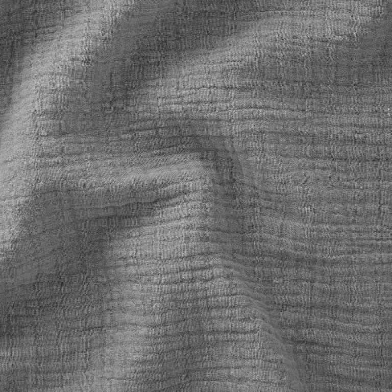 Double Gaze De Coton Uni - Gris Clair