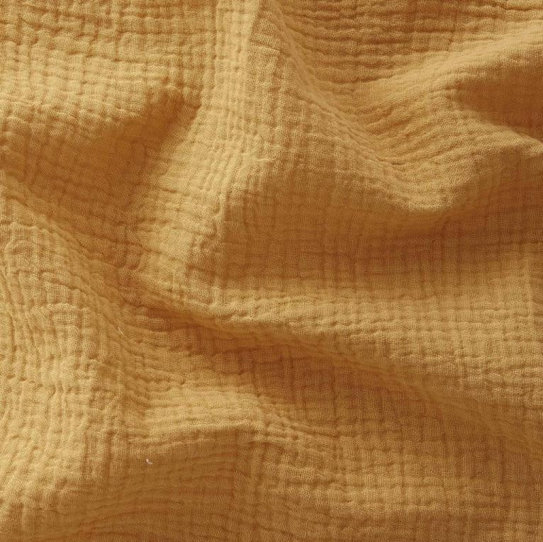 Double Gaze De Coton Uni - Moutarde