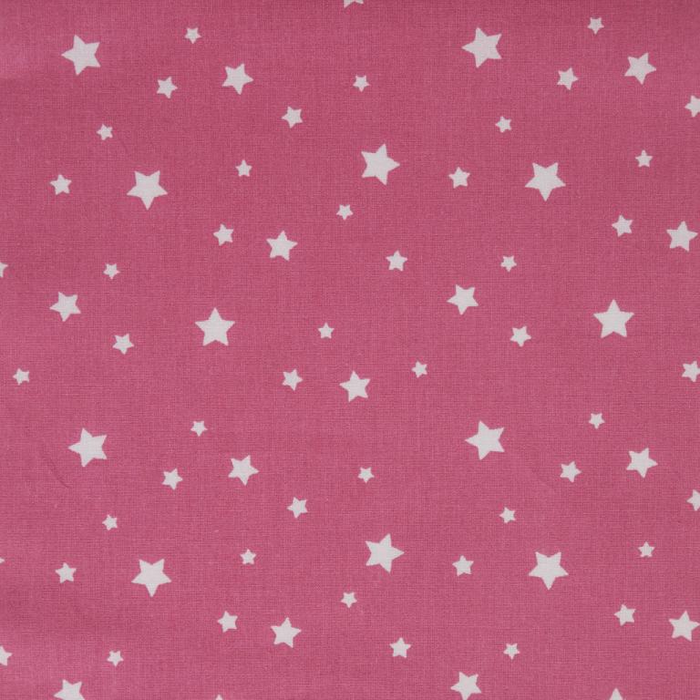 Etoiles Blanches Fond Rose | 1m x 1m50