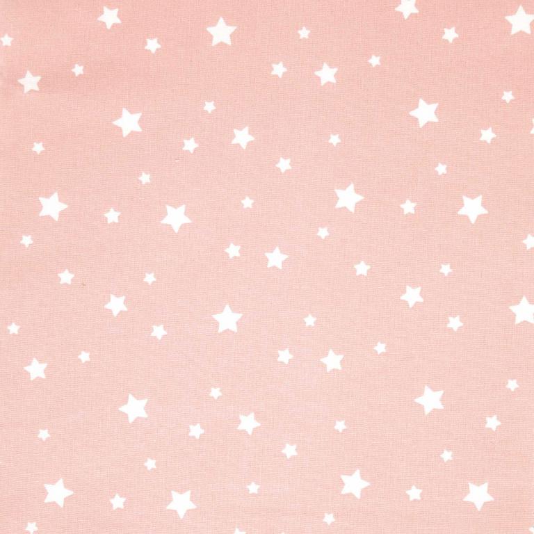 Etoiles Blanches Fond Rose Blush | 1m x 1m50