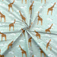 Girafe Zefira Fond Vert Menthe | 1m x 1m50