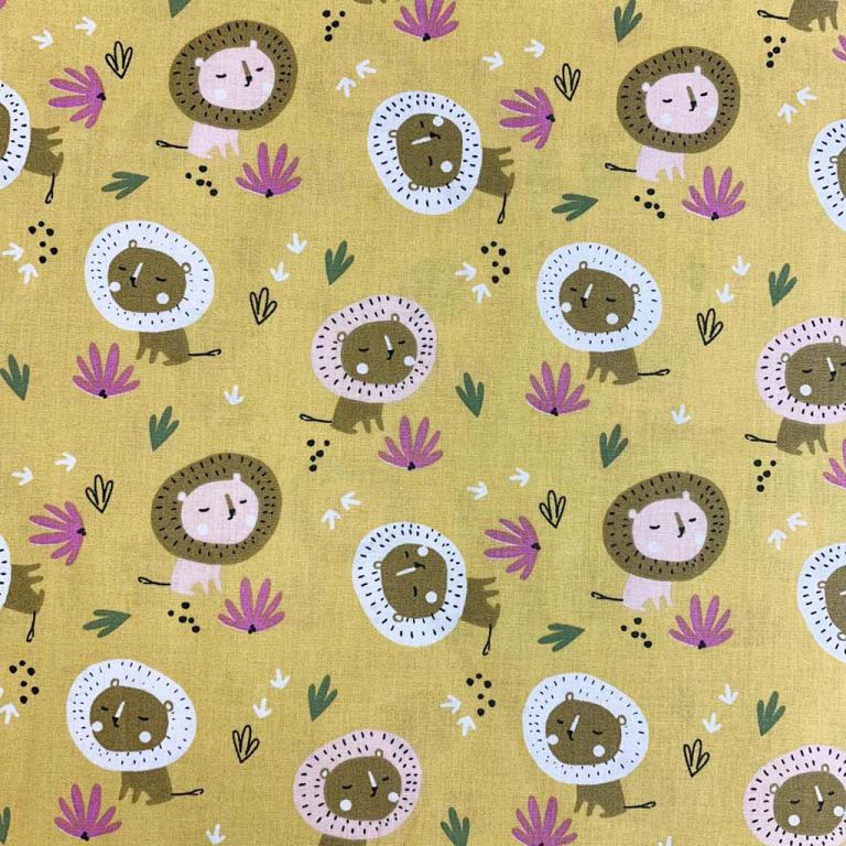 Lion Konka Fond Moutarde | 1m x 1m50