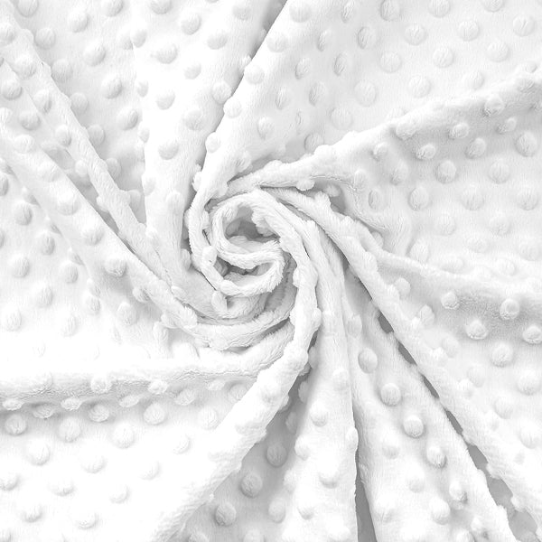 Coton Minky A Pois Premium - Blanc