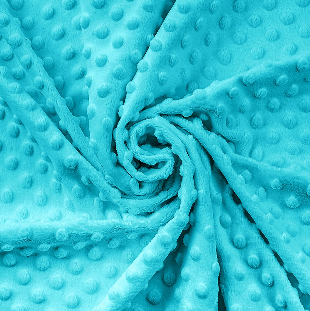 Tissu Minky A Pois Premium 380g/m² - Bleu Bachelor Button - PopCoton