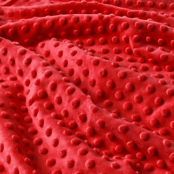 Coton Minky A Pois Premium - Rouge Tomate