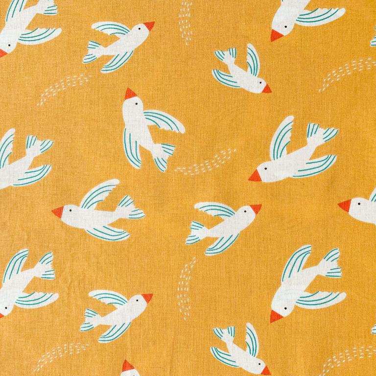Oiseaux Bebird Fond Ambre | 1m x 1m50