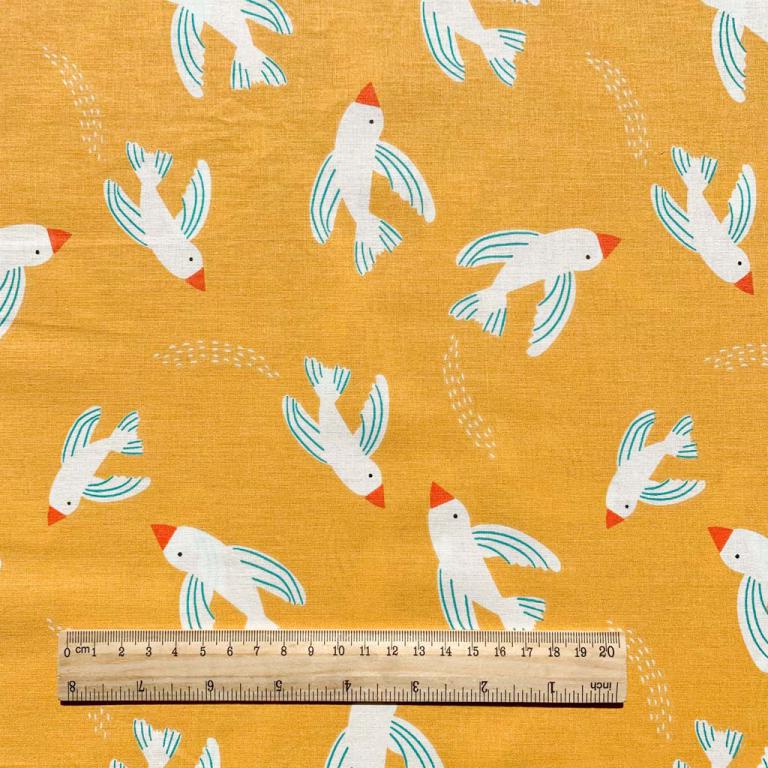 Oiseaux Bebird Fond Ambre | 1m x 1m50