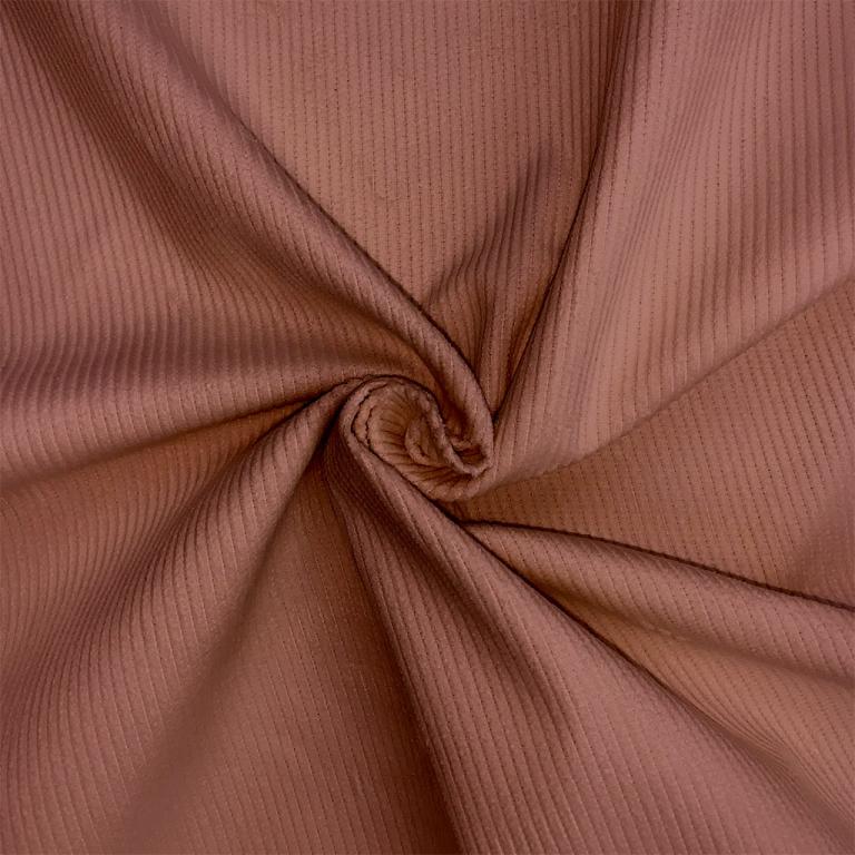 Velours Coton 500 Raies Paprika | 1m x 1m50