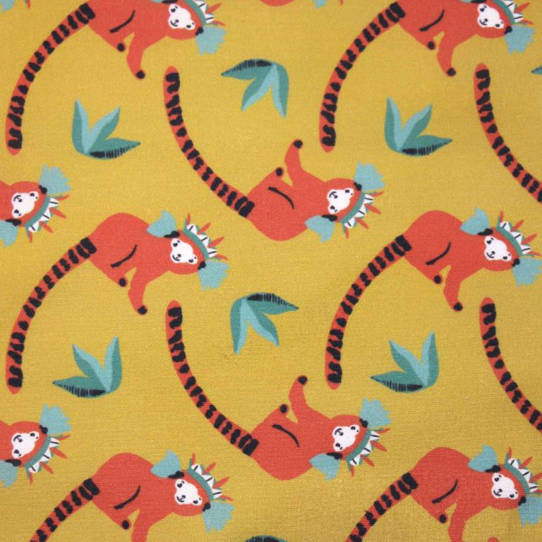 Paresseux Toupet Fond Moutarde | 1m x 1m50