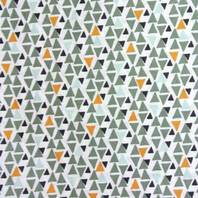 Triangles Modina Kaki Fond Blanc | 1m x 1m50