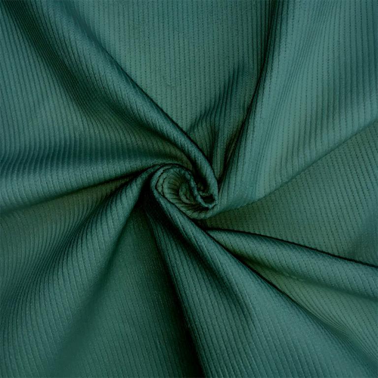 Velours Coton 500 Raies Vert Thym | 1m x 1m50