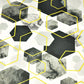 Hexagones Jaunes et Noirs sur Fond Blanc 
