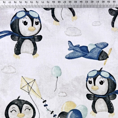 PopCoton | Pingouins Ballons Fond Blanc 