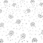 Pissenlits Gris Fond Blanc | 1m x 1m60